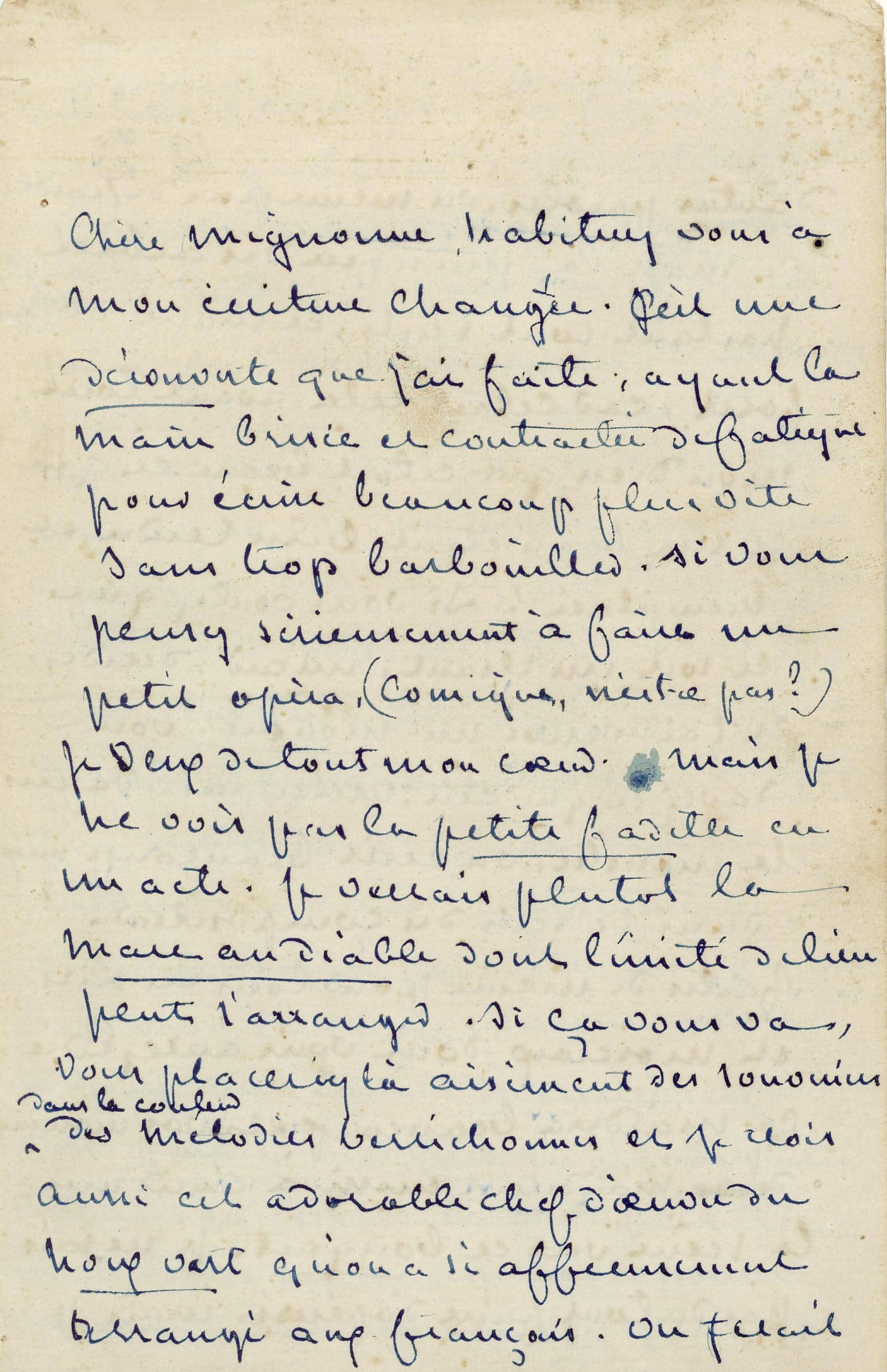Lettre autographe de George Sand à Pauline Viardot, 1859, Musée George Sand et de la Vallée Noire, La Châtre