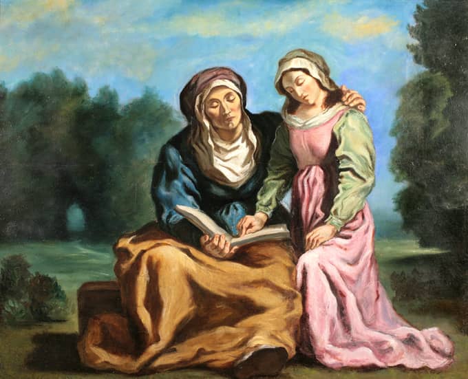 La lecture ou l’éducation de la vierge, 1842, Maurice Sand d’après Delacroix, Musée George Sand et de la Vallée Noire