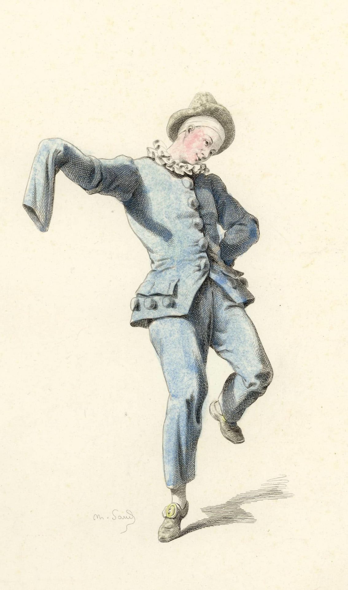 lithographie de PLON d’après un dessin de Maurice SAND (1823-1889), Peppe-nappa, personnage de Masques et Bouffons, 1860, Musée George Sand et de la Vallée Noire